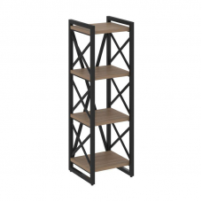 Loft Стеллаж на рег. опорах-4 полки VR.L-MST.O-4.4 Дуб Аризона/Металл Черный 400*400*1280