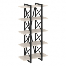 Loft Стеллаж на рег. опорах-5 полок VR.L-MST.O-5.4V Денвер Светлый/Металл Черный 800*400*1650