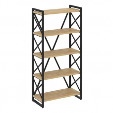 Loft Стеллаж на рег. опорах-5 полок VR.L-MST.O-5.8 Тиквуд Светлый/Металл Черный 800*400*1650