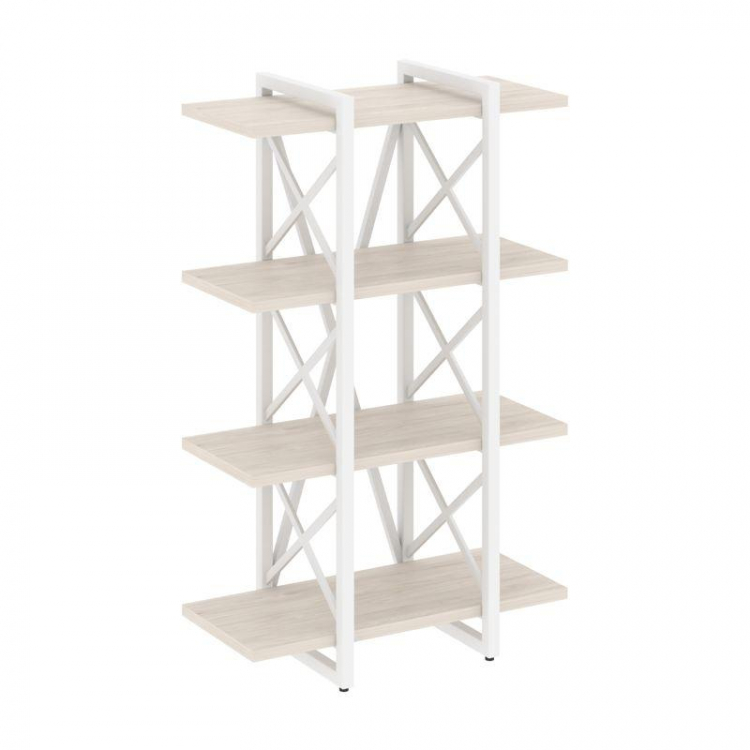 Loft Стеллаж на рег. опорах-4 полки VR.L-MST.O-4.4V Денвер Светлый/Металл Белый 800*400*1280