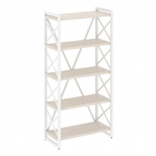 Loft Стеллаж на рег. опорах-5 полок VR.L-MST.O-5.8 Денвер Светлый/Металл Белый 800*400*1650