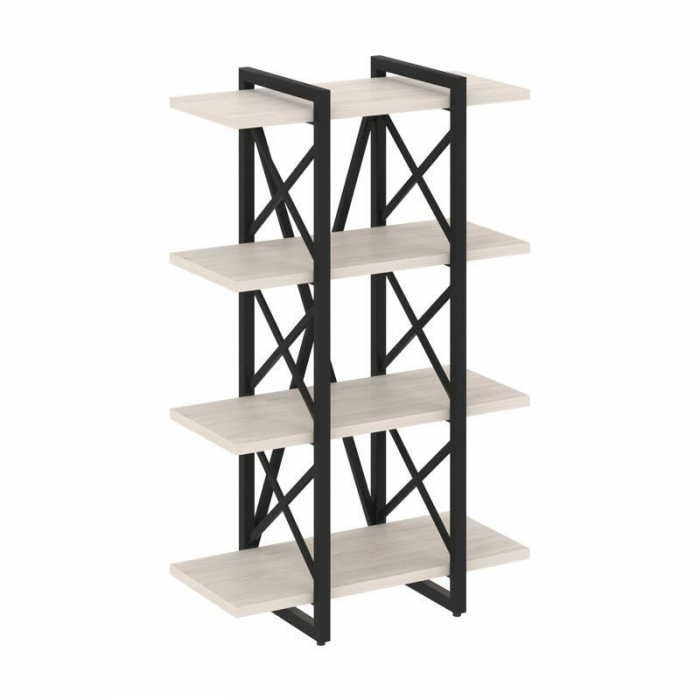 Loft Стеллаж на рег. опорах-4 полки VR.L-MST.O-4.4V Денвер Светлый/Металл Черный 800*400*1280