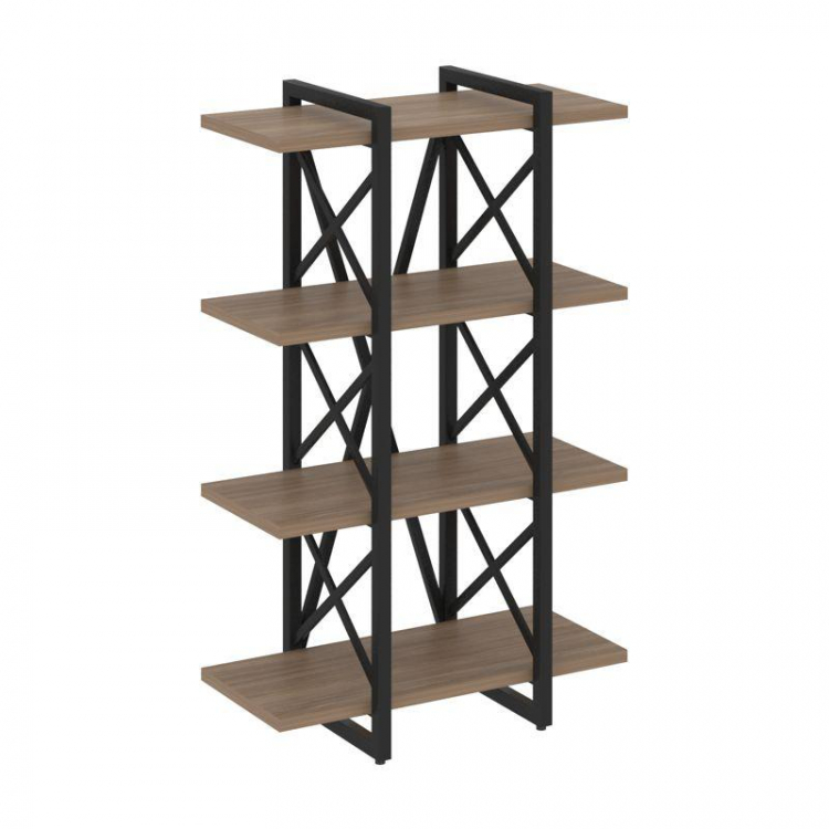 Loft Стеллаж на рег. опорах-4 полки VR.L-MST.O-4.4V Дуб Аризона/Металл Черный 800*400*1280