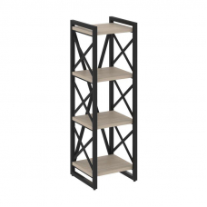 Loft Стеллаж на рег. опорах-4 полки VR.L-MST.O-4.4 Дуб Аттик/Металл Черный 400*400*1280