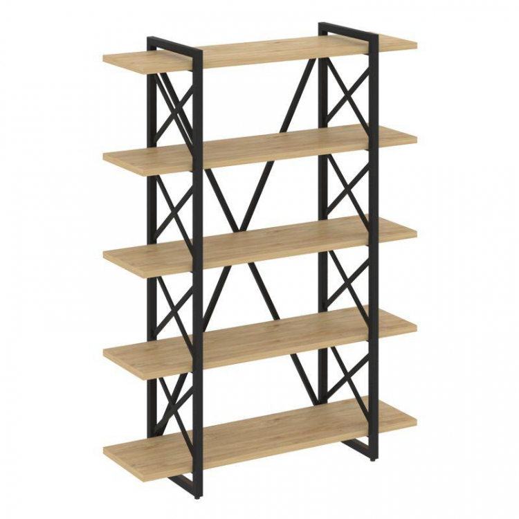 Loft Стеллаж на рег. опорах-5 полок VR.L-MST.O-5.8V Тиквуд Светлый/Металл Черный 1200*400*1650