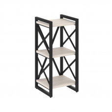 Loft Стеллаж на рег. опорах-3 полки VR.L-MST.O-3.4 Денвер Светлый/Металл Черный 400*400*910