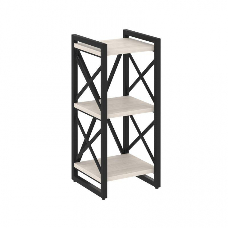 Loft Стеллаж на рег. опорах-3 полки VR.L-MST.O-3.4 Денвер Светлый/Металл Черный 400*400*910