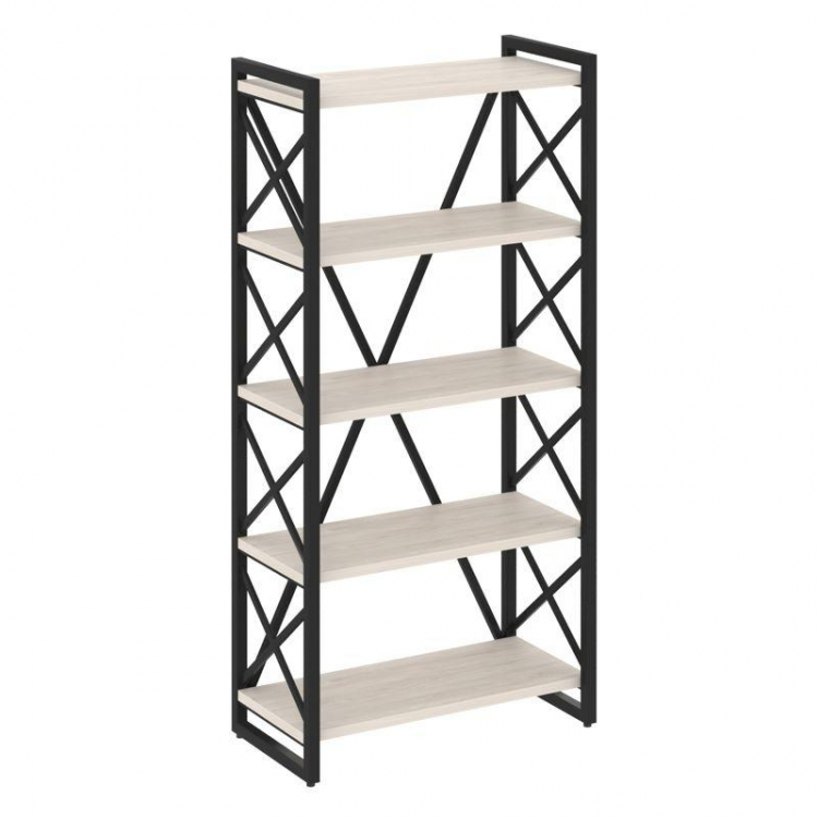 Loft Стеллаж на рег. опорах-5 полок VR.L-MST.O-5.8 Денвер Светлый/Металл Черный 800*400*1650