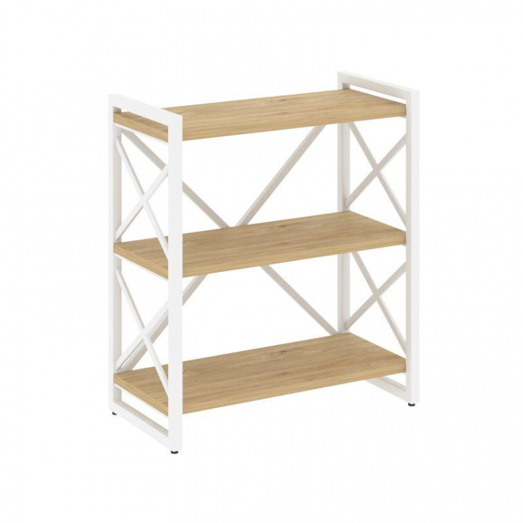 Loft Стеллаж на рег. опорах-3 полки VR.L-MST.O-3.8 Тиквуд Светлый/Металл Белый 800*400*910