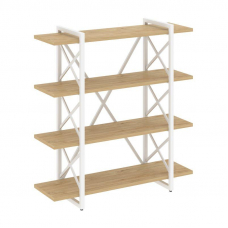 Loft Стеллаж на рег. опорах-4 полки VR.L-MST.O-4.8V Тиквуд Светлый/Металл Белый 1200*400*1280