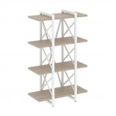 Loft Стеллаж на рег. опорах-4 полки VR.L-MST.O-4.4V Дуб Аттик/Металл Белый 800*400*1280