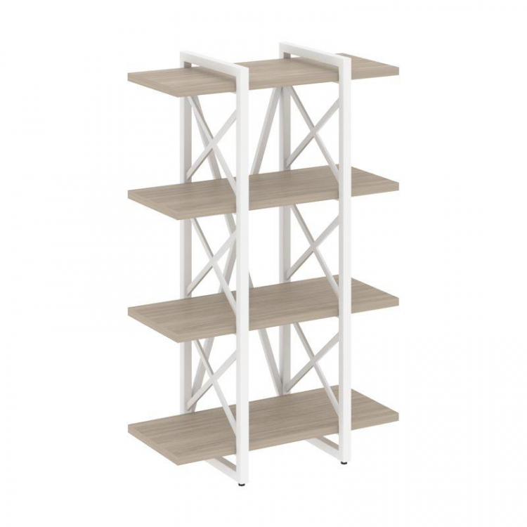 Loft Стеллаж на рег. опорах-4 полки VR.L-MST.O-4.4V Дуб Аттик/Металл Белый 800*400*1280