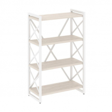 Loft Стеллаж на рег. опорах-4 полки VR.L-MST.O-4.8 Денвер Светлый/Металл Белый 800*400*1280