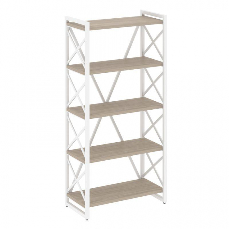 Loft Стеллаж на рег. опорах-5 полок VR.L-MST.O-5.8 Дуб Аттик/Металл Белый 800*400*1650