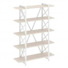 Loft Стеллаж на рег. опорах-5 полок VR.L-MST.O-5.8V Денвер Светлый/Металл Белый 1200*400*1650