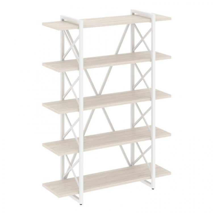 Loft Стеллаж на рег. опорах-5 полок VR.L-MST.O-5.8V Денвер Светлый/Металл Белый 1200*400*1650