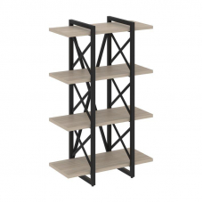 Loft Стеллаж на рег. опорах-4 полки VR.L-MST.O-4.4V Дуб Аттик/Металл Черный 800*400*1280