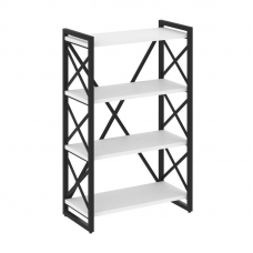 Loft Стеллаж на рег. опорах-4 полки VR.L-MST.O-4.8 Белый Бриллиант/Металл Черный 800*400*1280
