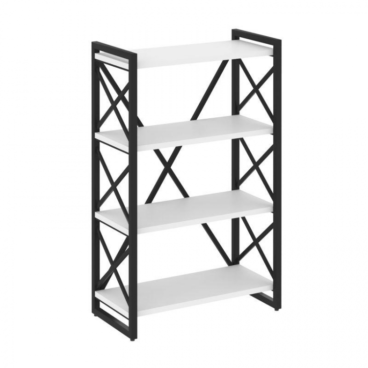 Loft Стеллаж на рег. опорах-4 полки VR.L-MST.O-4.8 Белый Бриллиант/Металл Черный 800*400*1280