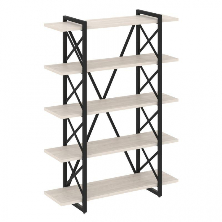 Loft Стеллаж на рег. опорах-5 полок VR.L-MST.O-5.8V Денвер Светлый/Металл Черный 1200*400*1650