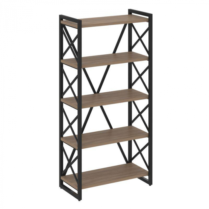 Лофт Стеллаж на рег. опорах-5 полок VR.L-MST.O-5.8 Дуб Аризона/Металл Черный 800*400*1650