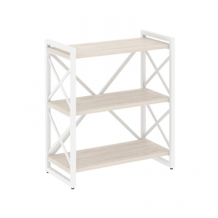 Loft Стеллаж на рег. опорах-3 полки VR.L-MST.O-3.8 Денвер Светлый/Металл Белый 800*400*910