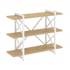 Loft Стеллаж на рег. опорах-3 полки VR.L-MST.O-3.8V Тиквуд Светлый/Металл Белый 1200*400*910