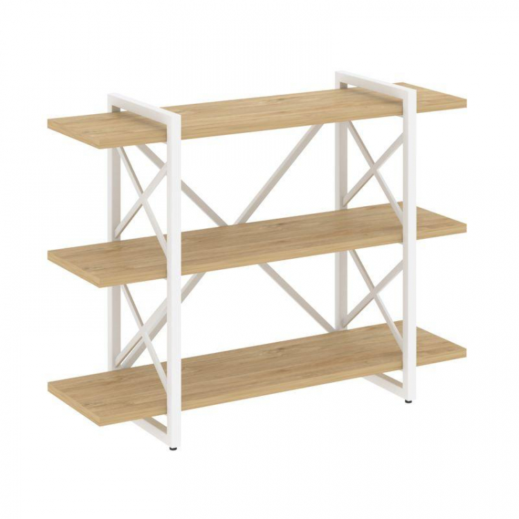 Loft Стеллаж на рег. опорах-3 полки VR.L-MST.O-3.8V Тиквуд Светлый/Металл Белый 1200*400*910