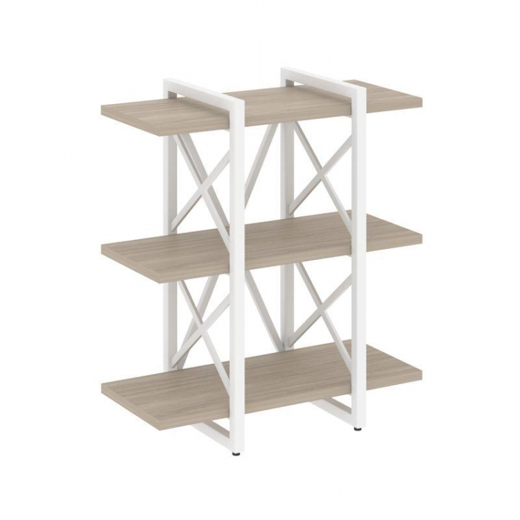 Loft Стеллаж на рег. опорах-3 полки VR.L-MST.O-3.4V Дуб Аттик/Металл Белый 800*400*910