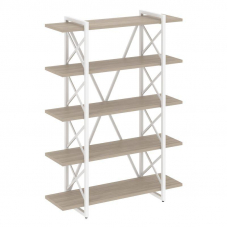 Loft Стеллаж на рег. опорах-5 полок VR.L-MST.O-5.8V Дуб Аттик/Металл Белый 1200*400*1650