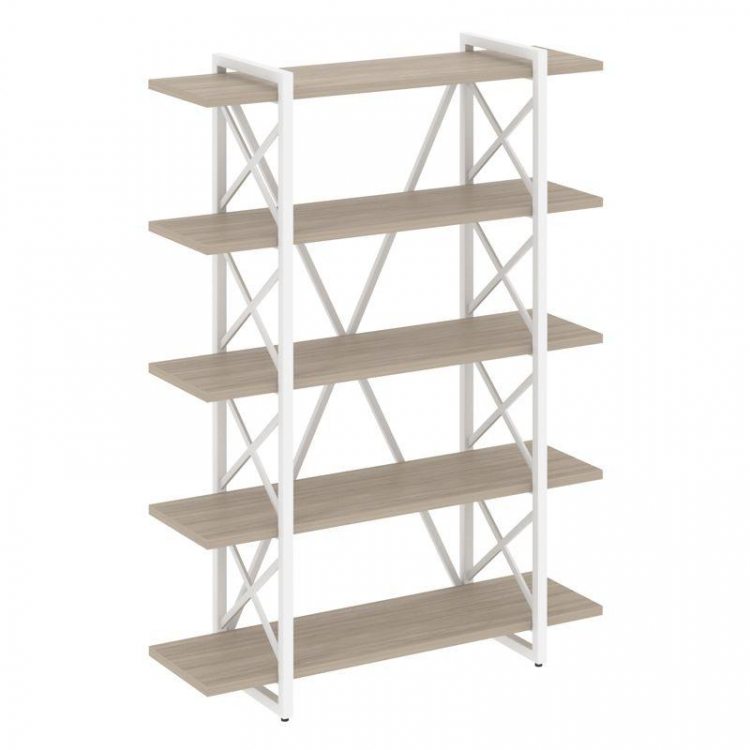 Loft Стеллаж на рег. опорах-5 полок VR.L-MST.O-5.8V Дуб Аттик/Металл Белый 1200*400*1650