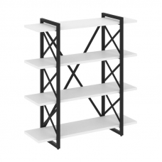 Loft Стеллаж на рег. опорах-4 полки VR.L-MST.O-4.8V Белый Бриллиант/Металл Черный 1200*400*1280