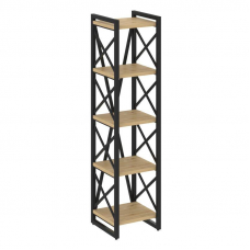 Loft Стеллаж на рег. опорах-5 полок VR.L-MST.O-5.4 Тиквуд Светлый/Металл Черный 400*400*1650