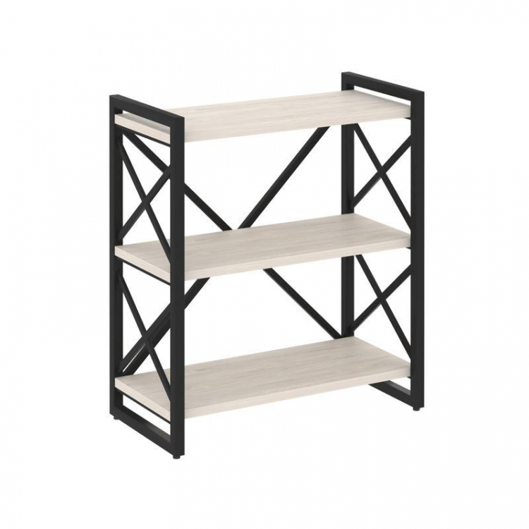 Loft Стеллаж на рег. опорах-3 полки VR.L-MST.O-3.8 Денвер Светлый/Металл Черный 800*400*910