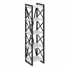 Loft Стеллаж на рег. опорах-5 полок VR.L-MST.O-5.4 Белый Бриллиант/Металл Черный 400*400*1650