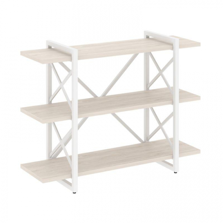 Loft Стеллаж на рег. опорах-3 полки VR.L-MST.O-3.8V Денвер Светлый/Металл Белый 1200*400*910