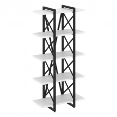 Loft Стеллаж на рег. опорах-5 полок VR.L-MST.O-5.4V Белый Бриллиант/Металл Черный 800*400*1650