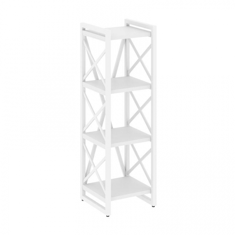 Loft Стеллаж на рег. опорах-4 полки VR.L-MST.O-4.4 Белый Бриллиант/Металл Белый 400*400*1280