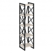 Loft Стеллаж на рег. опорах-5 полок VR.L-MST.O-5.4 Денвер Светлый/Металл Черный 400*400*1650