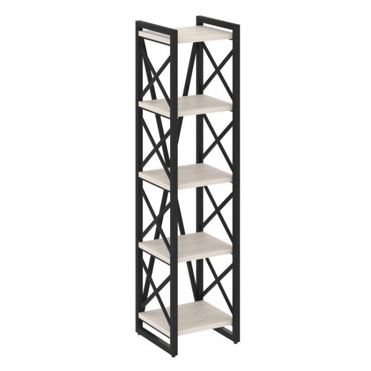 Loft Стеллаж на рег. опорах-5 полок VR.L-MST.O-5.4 Денвер Светлый/Металл Черный 400*400*1650