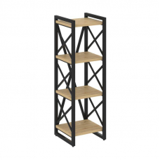 Loft Стеллаж на рег. опорах-4 полки VR.L-MST.O-4.4 Тиквуд Светлый/Металл Черный 400*400*1280