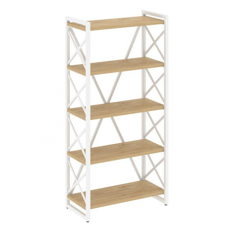 Loft Стеллаж на рег. опорах-5 полок VR.L-MST.O-5.8 Тиквуд Светлый/Металл Белый 800*400*1650