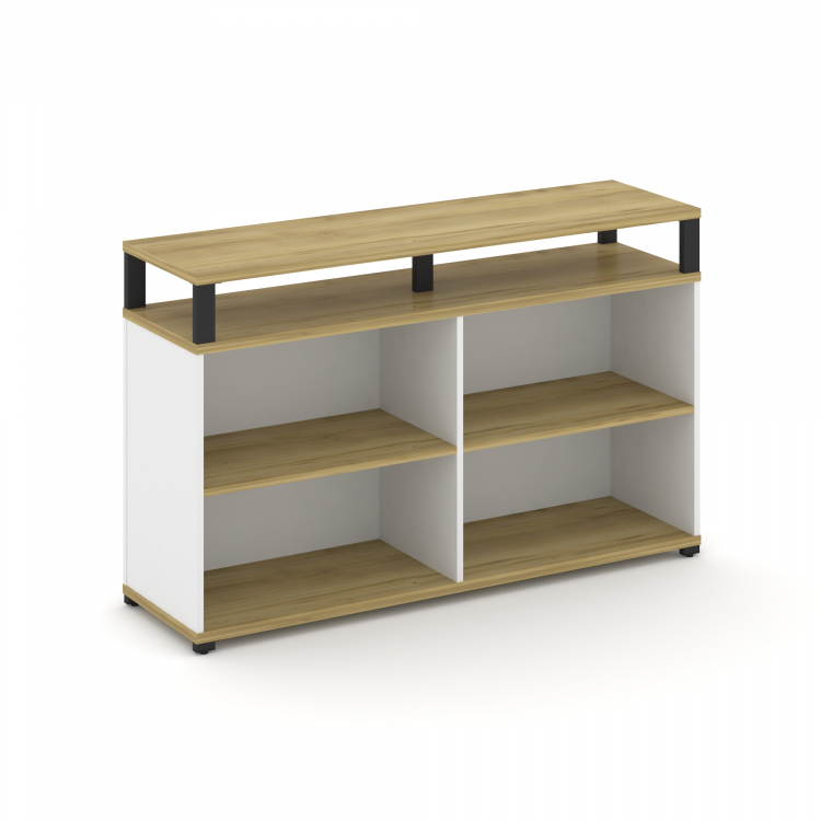 Concept Стеллаж опорный/приставной с верх. горизонтом CN.SOPO-006 Дуб Винченцо/Белый Бриллиант/Мета