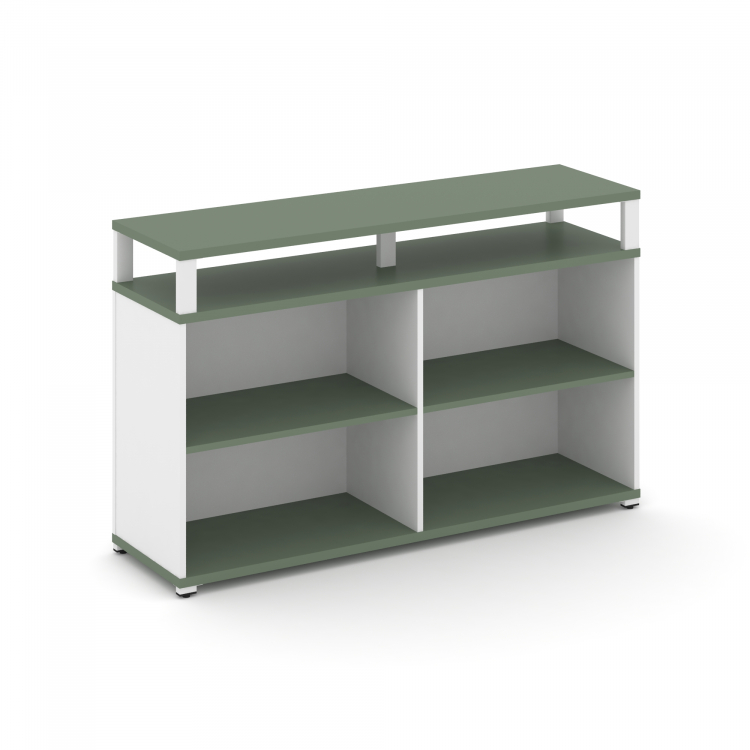 Concept Стеллаж опорный/приставной с верх. горизонтом CN.SOPO-006 Кобо/Белый Бриллиант/Металл Белый