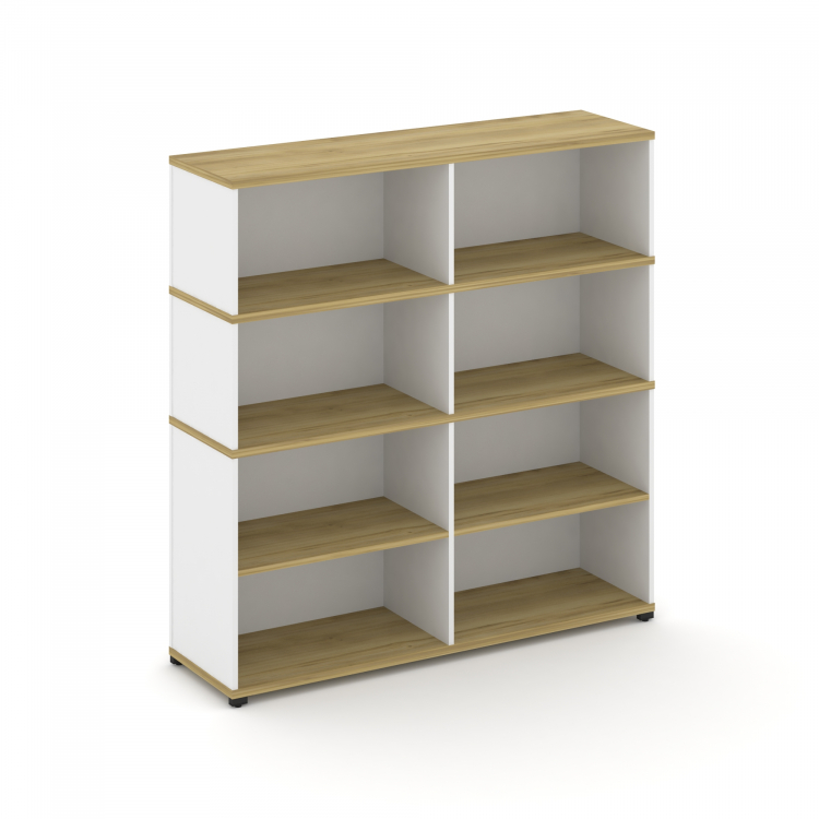 Concept Стеллаж опорный/приставной с надставкой выс. CN.SOPO-008 Дуб Винченцо/Белый Бриллиант/Металл