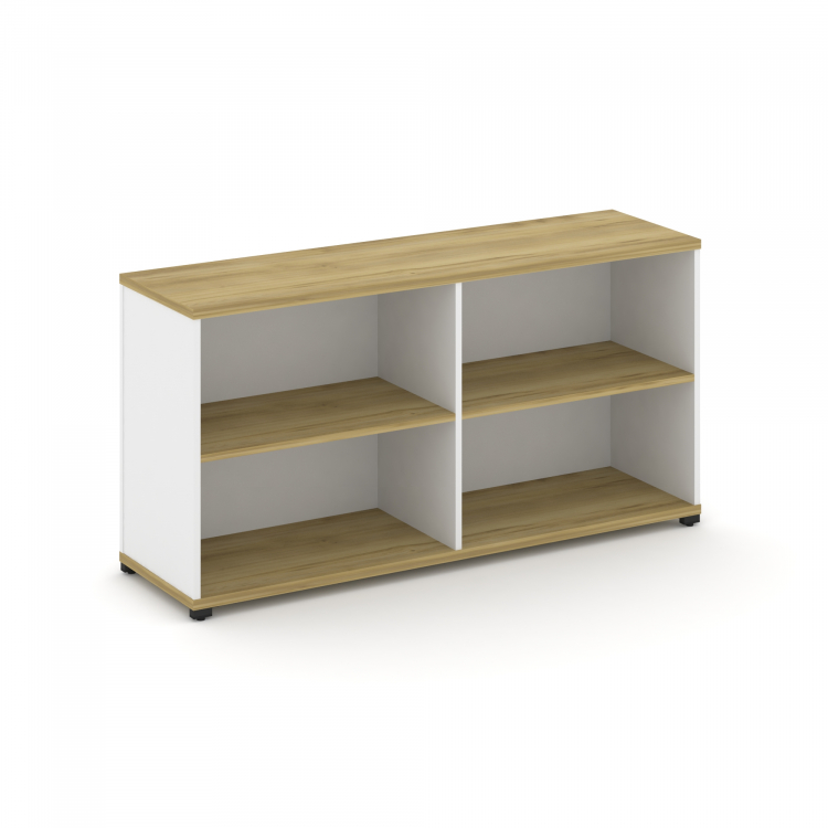 Concept Стеллаж опорный/приставной CN.SOPO-005 Дуб Винченцо/Белый Бриллиант/Металл Черный 1480*420*7