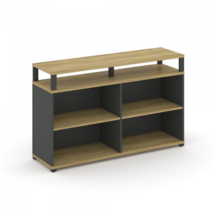 Concept Стеллаж опорный/приставной с верх. горизонтом CN.SOPO-006 Дуб Винченцо/Антрацит/Металл Антр