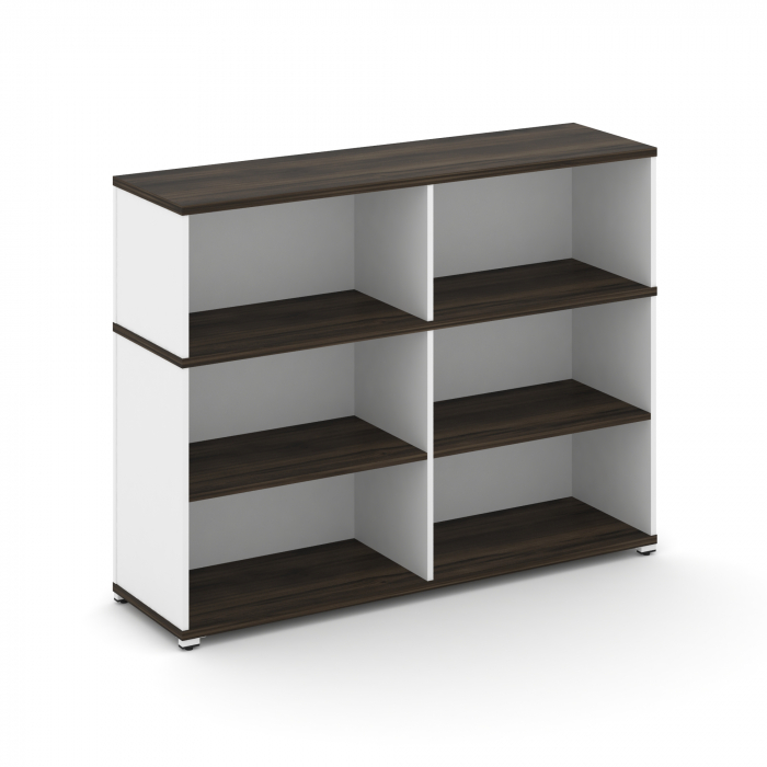 Концепт Стеллаж опорный/приставной с надставкой низ. CN.SOPO-007 Дуб Мали/Белый Бриллиант/Металл Бел