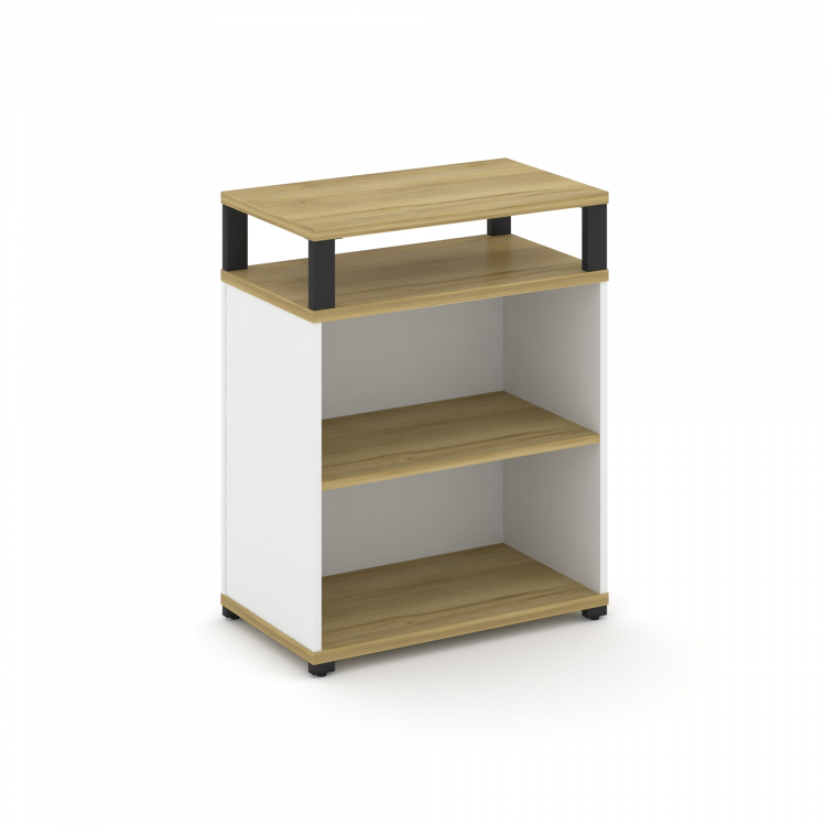 Concept Стеллаж опорный/приставной с верх. горизонтом CN.SOPO-002 Дуб Винченцо/Белый Бриллиант/Мета