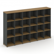 Concept Стеллаж 6 узких секций, 4 ниши CN.STU-460 Сандал Янтарный/Антрацит/Металл Антрацит 2500*420*